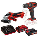 Einhell 4257238 TC-TK 18V Li Angle Grinder & Drill Kit 1x 1.5 & 1x 3Ah Batteries