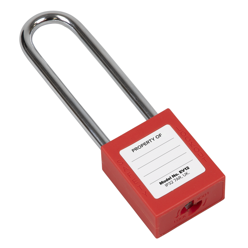 Sealey EV12 Safety Lockout Padlock - Long Shackle