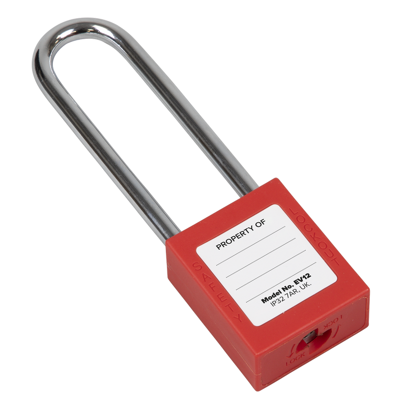 Sealey EV12 Safety Lockout Padlock - Long Shackle