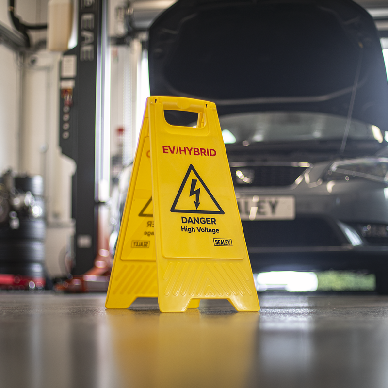 SEALEY EV19 EV/Hybrid Floor Warning Signs - Pack of 2