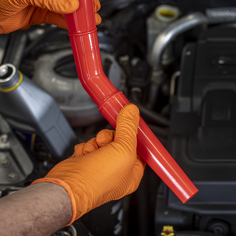 SEALEY F7 Angled Spout Oval Funnel with Filter 200mm - Medium