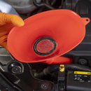 SEALEY F7 Angled Spout Oval Funnel with Filter 200mm - Medium