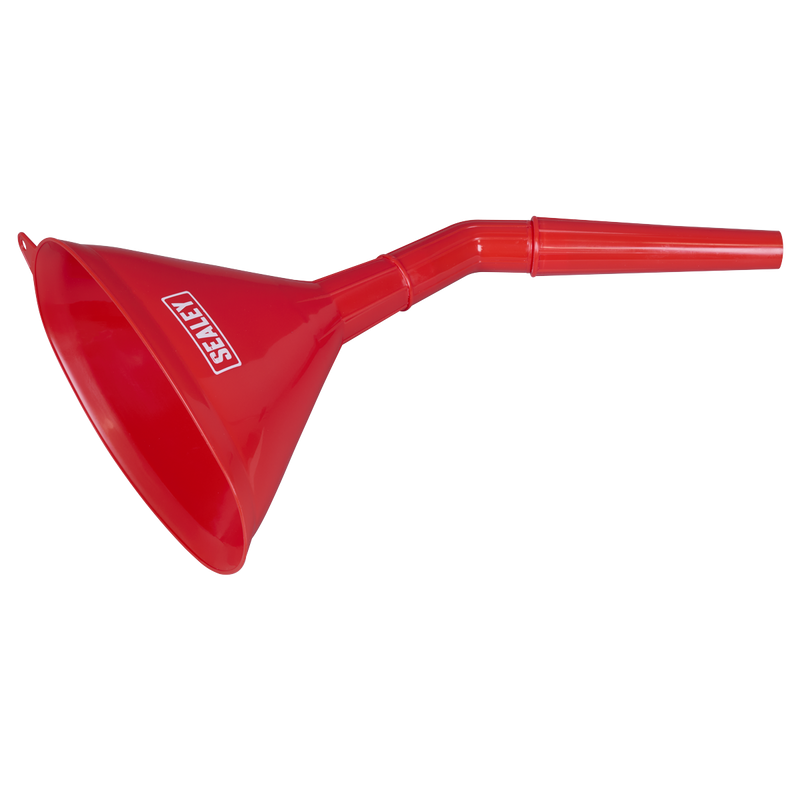 SEALEY F7 Angled Spout Oval Funnel with Filter 200mm - Medium