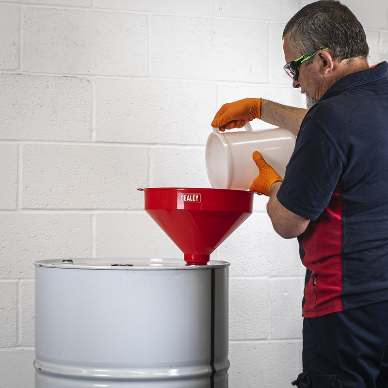 SEALEY F8 Fixed Spout Funnel with Filter 300mm - Extra-Large