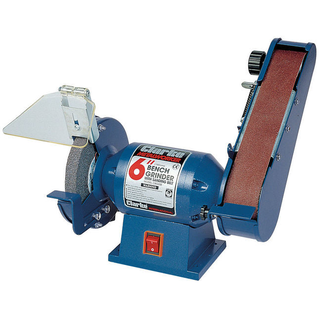Clarke 6500032 CBG6SB 150mm Bench Grinder with 50mm Sanding Belt (230V)