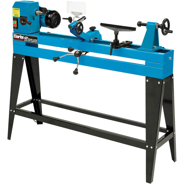 Clarke 6500689 CWL1000CF 40" 1000mm Wood Lathe with Variable Speed & Copy Follower (230V)