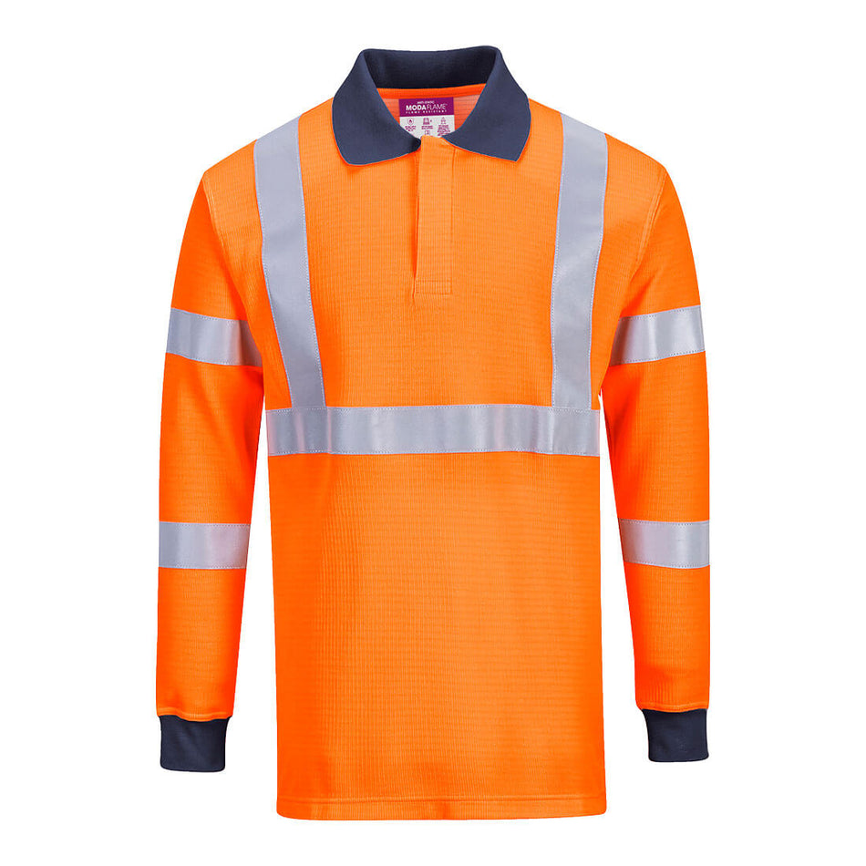 Portwest Modaflame Knit HVO FR Long Sleeve Polo Shirt