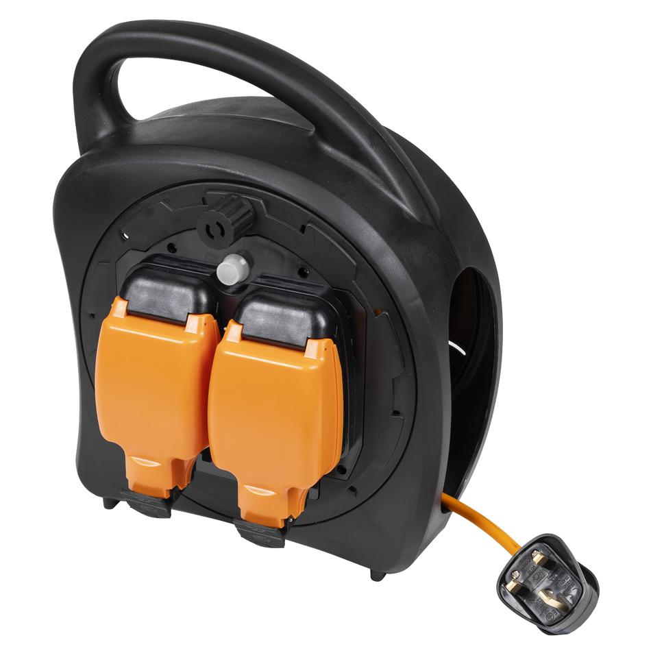 Sealey GCR15 15m Weatherproof Extension Reel with Thermal Trip 2 x 230V