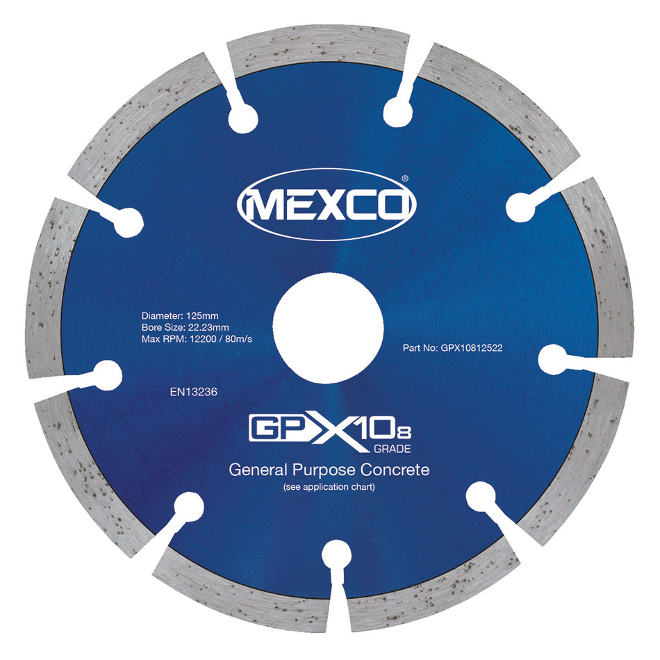 Mexco GPX10812522 125MM CONCRETE X10 GRADE (8MM SEGMENT HEIGHT)