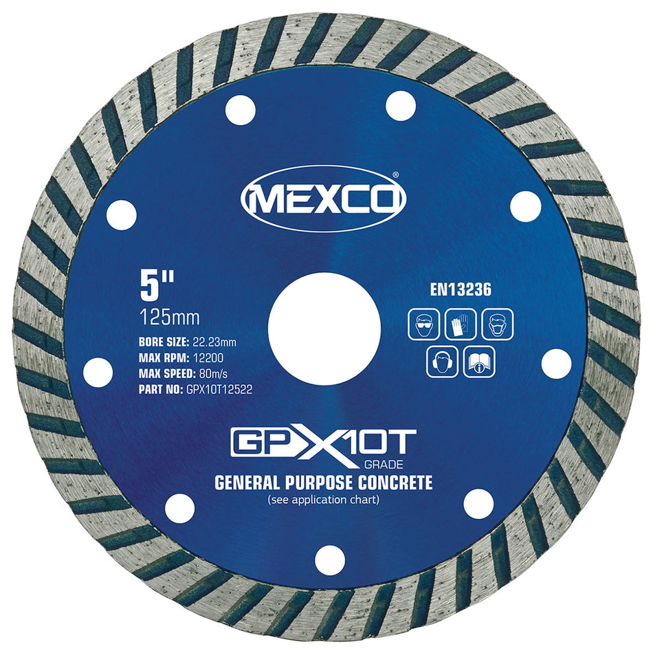 Mexco GPX10T12522 125MM CONCRETE X10 TURBO RIM GRADE
