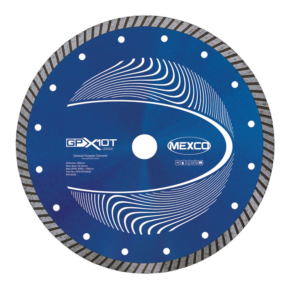Mexco GPX10T23022 230MM CONCRETE X10 TURBO RIM GRADE