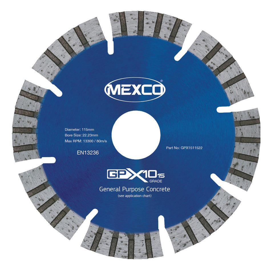 Mexco GPX1511522 115MM CONCRETE X10 GRADE (15MM SEGMENT HEIGHT)