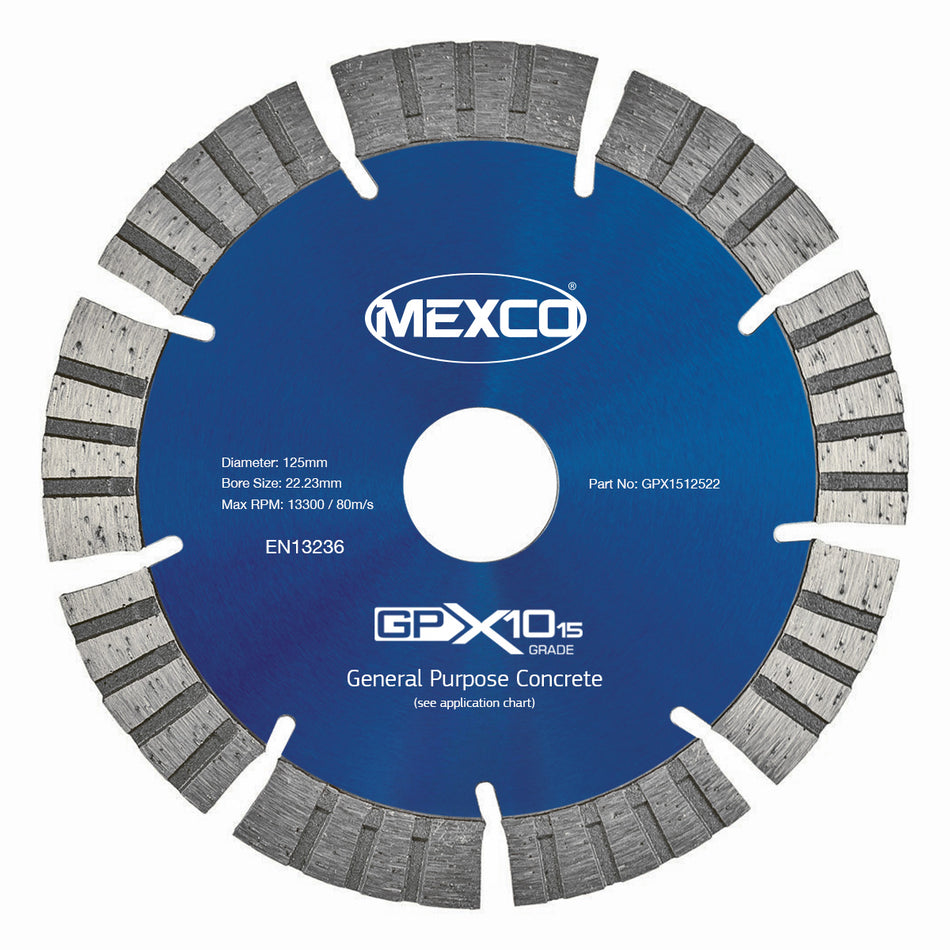 Mexco GPX1512522 125MM CONCRETE X10 GRADE (15MM SEGMENT HEIGHT)