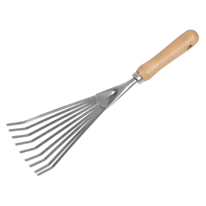 Sealey GTWH001 Premier Leaf Hand Rake with Ash Handle & Stainless Steel Tines