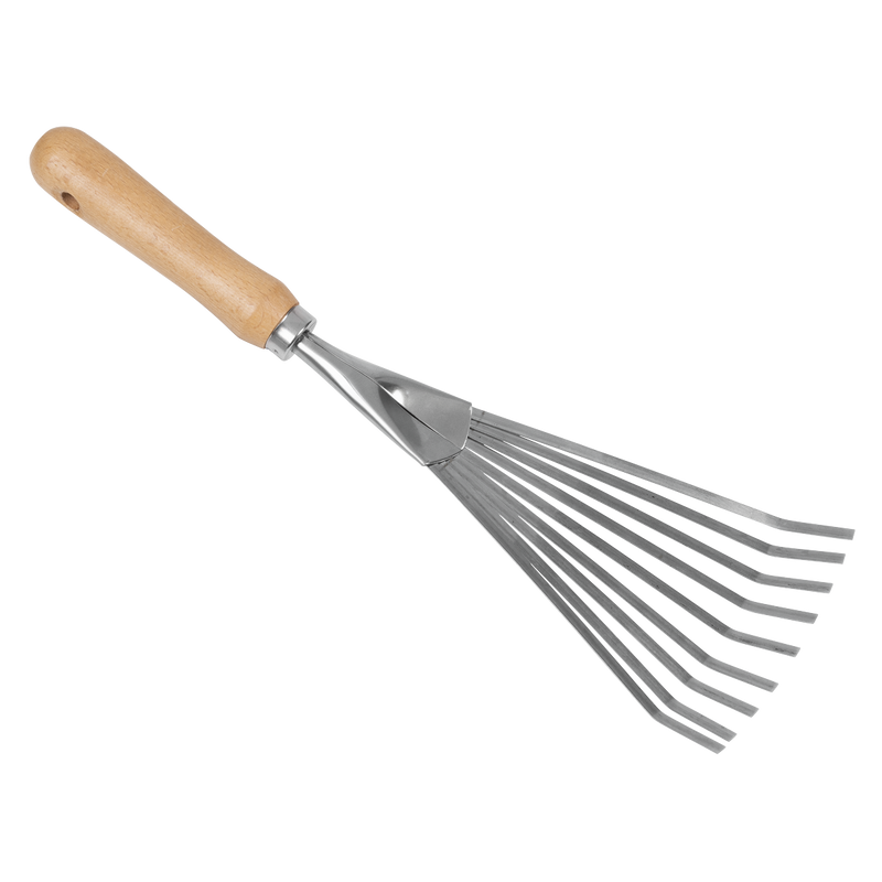 Sealey GTWH001 Premier Leaf Hand Rake with Ash Handle & Stainless Steel Tines