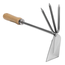 Sealey GTWH002 Premier  2-in-1 Hoe and Cultivator with Ash Handle & Stainless Steel Tines/Blade