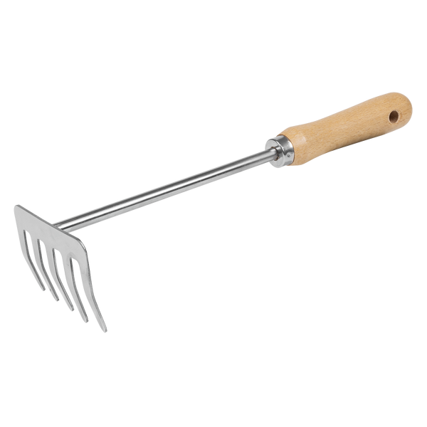 Sealey GTWH020 Premier Garden Hand Rake with Short Ash Handle & Stainless Steel Tines