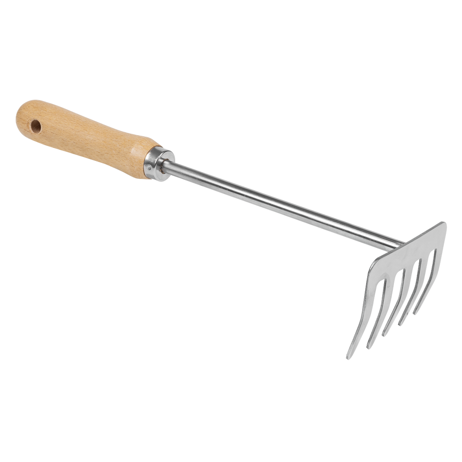 Sealey GTWH020 Premier Garden Hand Rake with Short Ash Handle & Stainless Steel Tines