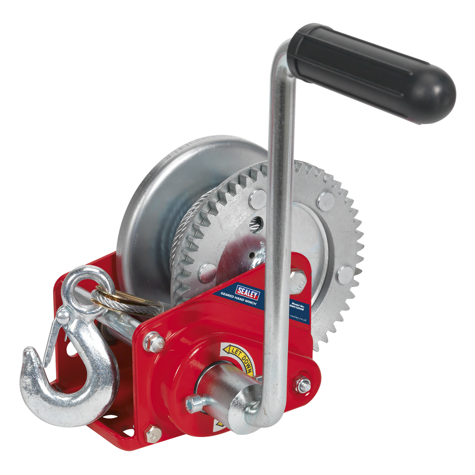 Sealey GWC1200B 540kg Capacity Geared Hand Winch with Brake & Cable