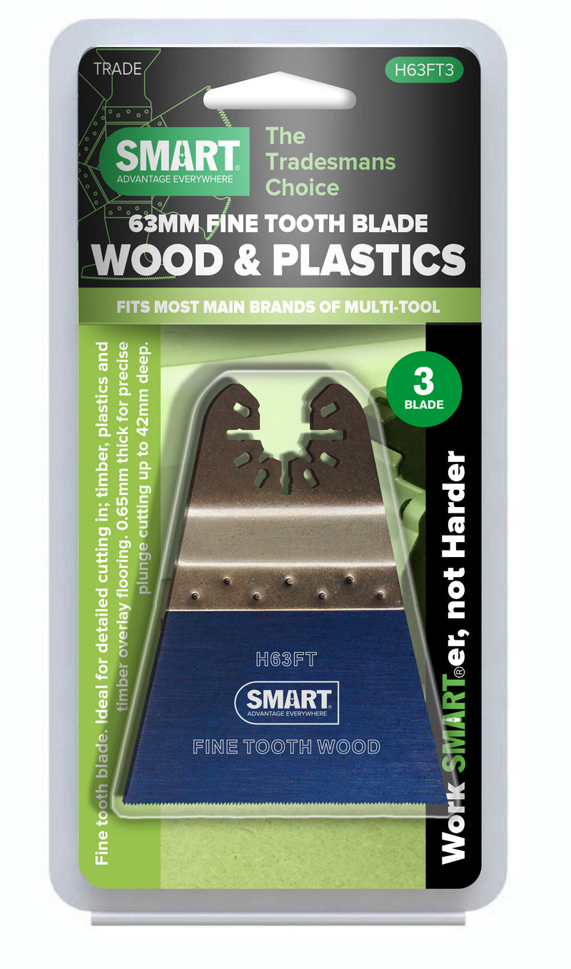 SMART H63FT3 Trade Series 63mm Fine Tooth Blade - 3 Pack