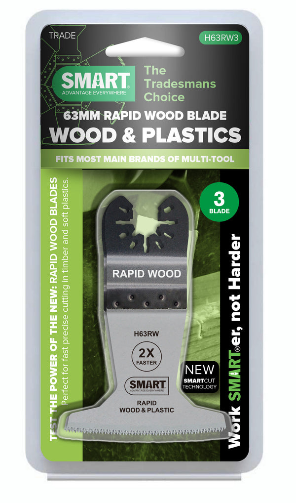 SMART H63RW3 Trade Series 63mm Rapid Wood Blade - 3 Pack