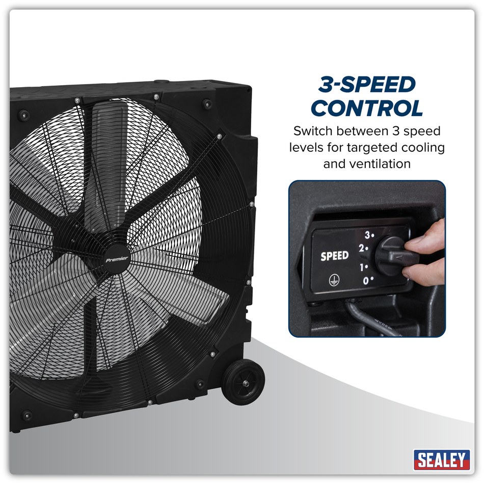 Sealey HVD36PM Premier 36" Industrial High Velocity Rotomould Drum Fan 3-Speed 230V