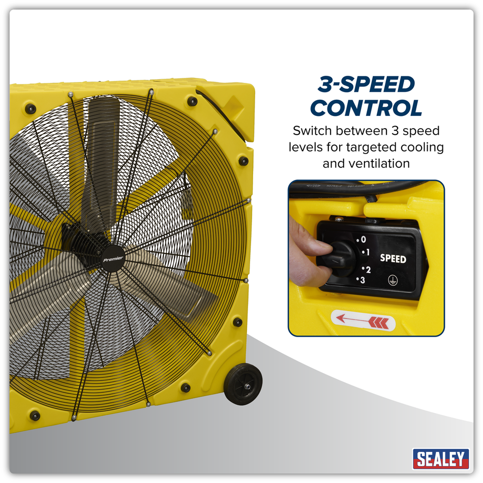 Sealey HVD42110VPM Premier 42" Industrial High Velocity Rotomould Drum Fan 3-Speed 110V