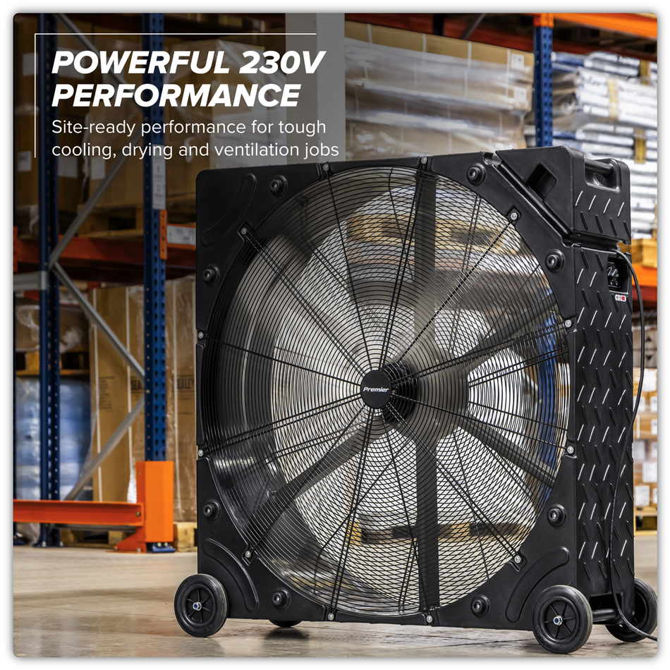 Sealey HVD42PM Premier 42" Industrial High Velocity Rotomould Drum Fan 3-Speed 230V