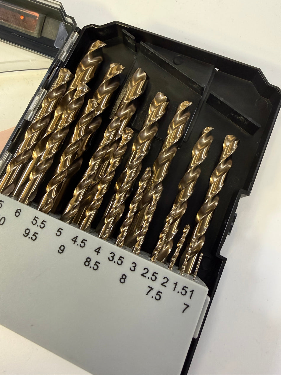 Kendo 11604134 19-Piece Cobalt HSS Drill Bit Set 1-10mm for Metal