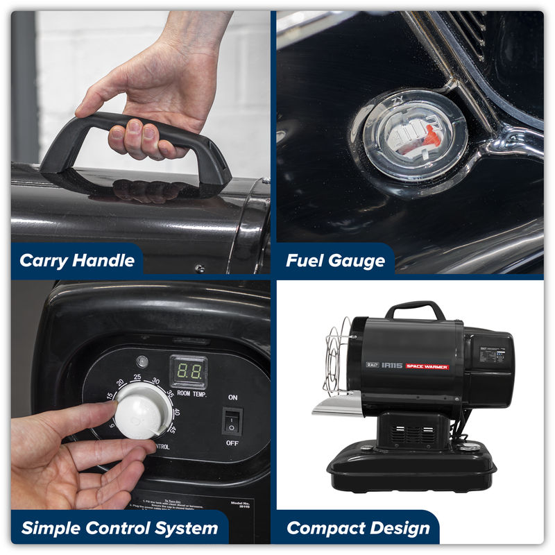 SEALEY IR115 Infrared Space Warmer¨ Kerosene/Diesel Heater 51,000Btu/hr