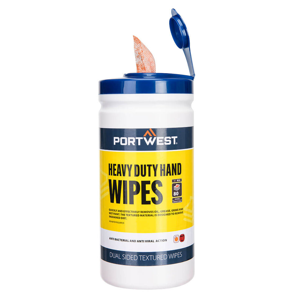 Portwest Heavy Duty Hand Wipes (80 Wipes)