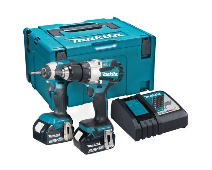 Makita DLX2507TJ 18v Brushless Kit DHP489 Hammer Drill DTD153 Impact Driver 5ah