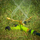 Sealey JS2032 3-Arm Brass Sprinkler with Metal Wheeled Base