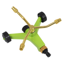 Sealey JS2032 3-Arm Brass Sprinkler with Metal Wheeled Base