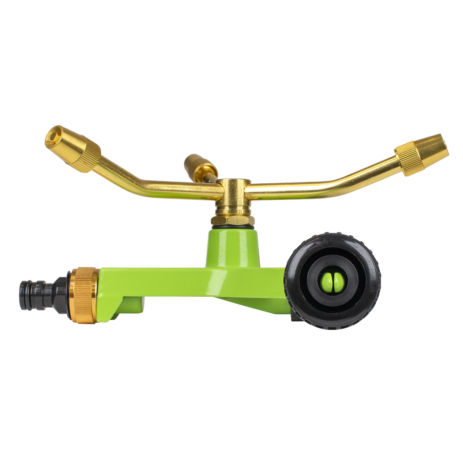Sealey JS2032 3-Arm Brass Sprinkler with Metal Wheeled Base