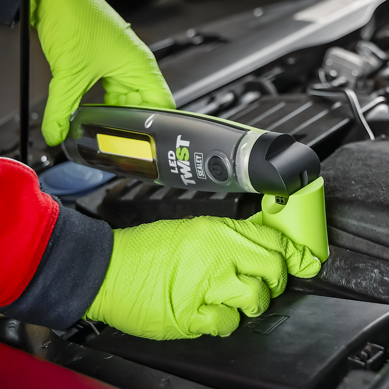 SEALEY LED3001G Rechargeable LED Twist Inspection Light 20W COB + 3W SMD, 3000lm, Magnetic Base & Power Bank