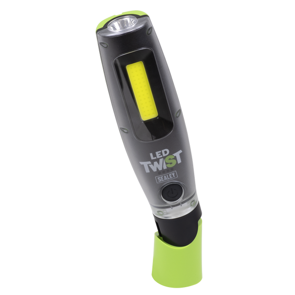 SEALEY LED3001G Rechargeable LED Twist Inspection Light 20W COB + 3W SMD, 3000lm, Magnetic Base & Power Bank