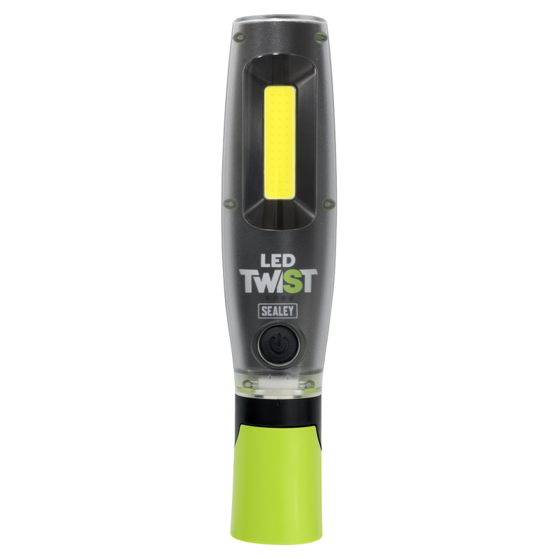 SEALEY LED3001G Rechargeable LED Twist Inspection Light 20W COB + 3W SMD, 3000lm, Magnetic Base & Power Bank