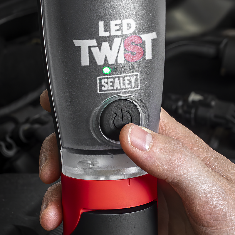 SEALEY LED3001 Rechargeable LED Twist Inspection Light 20W COB & 3W SMD, 3000lm, Magnetic Base & Power Bank