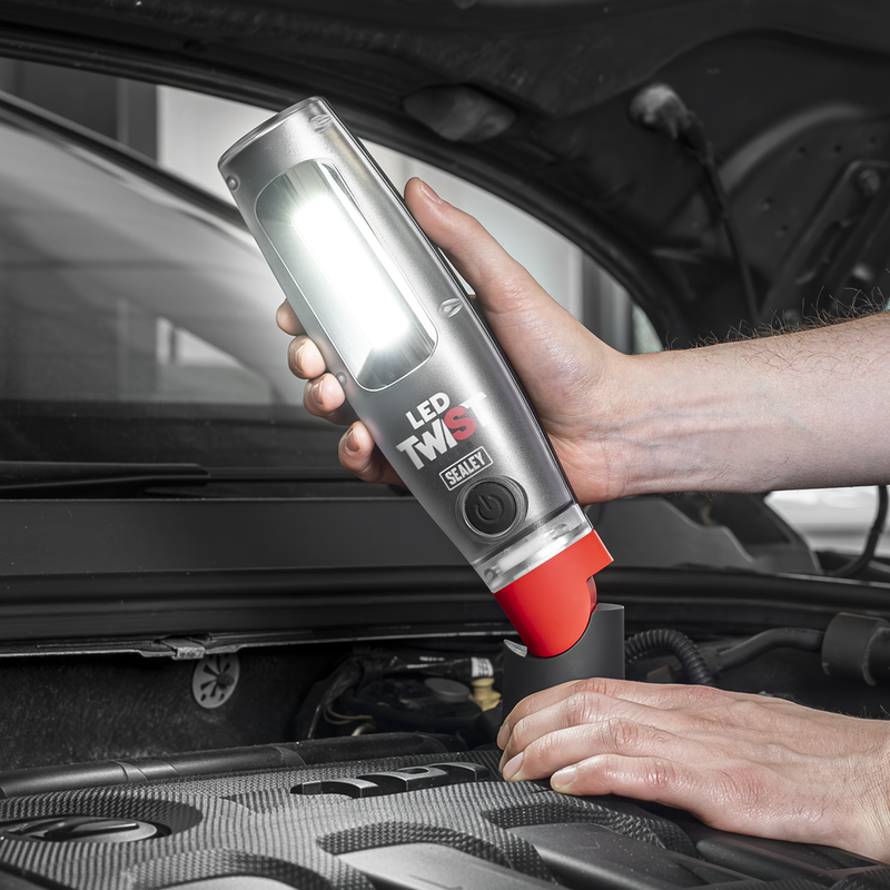 SEALEY LED3001 Rechargeable LED Twist Inspection Light 20W COB & 3W SMD, 3000lm, Magnetic Base & Power Bank