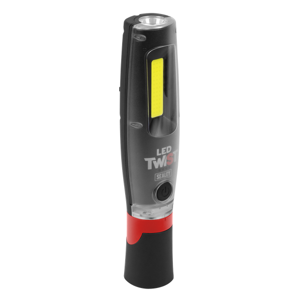 SEALEY LED3001 Rechargeable LED Twist Inspection Light 20W COB & 3W SMD, 3000lm, Magnetic Base & Power Bank