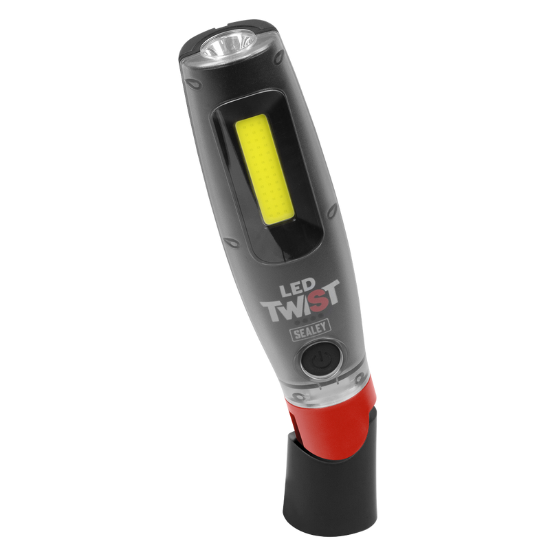 SEALEY LED3001 Rechargeable LED Twist Inspection Light 20W COB & 3W SMD, 3000lm, Magnetic Base & Power Bank