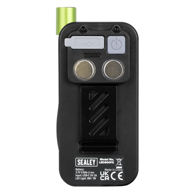 SEALEY LED600FX Pocket Light with Flexi Inspection Light 8W COB LED & 1W SMD LED