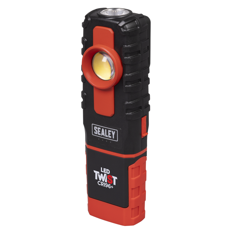 Sealey LED601CM LED Twist Rechargeable Inspection Light 6W COB LED & 1W SMD LED Colour Match CRI 96+