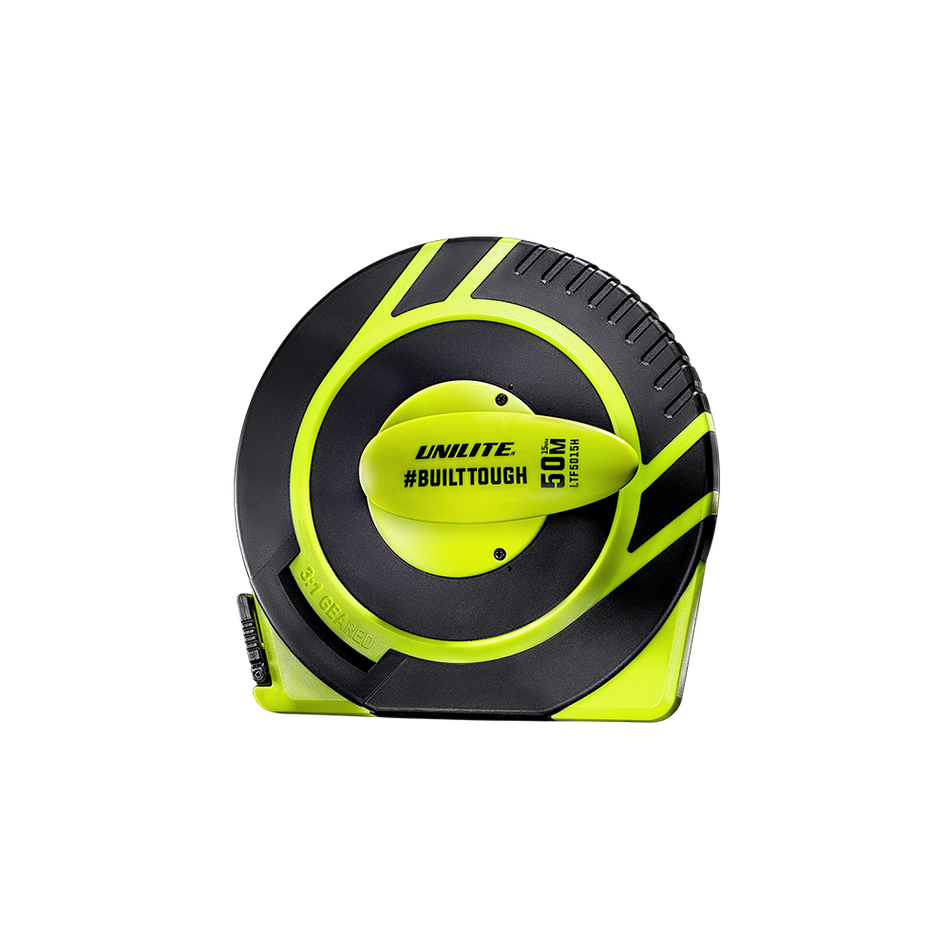 Unilite LTF5015H 50m long tape measure with fold out crank handle