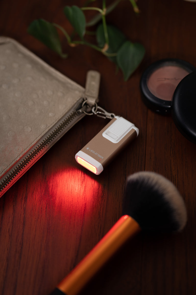 Ledlenser 502578 K6R Key-ring RECHARGEABLE LED Torch - White / Rose Gold (400), With Additional Red Light Function