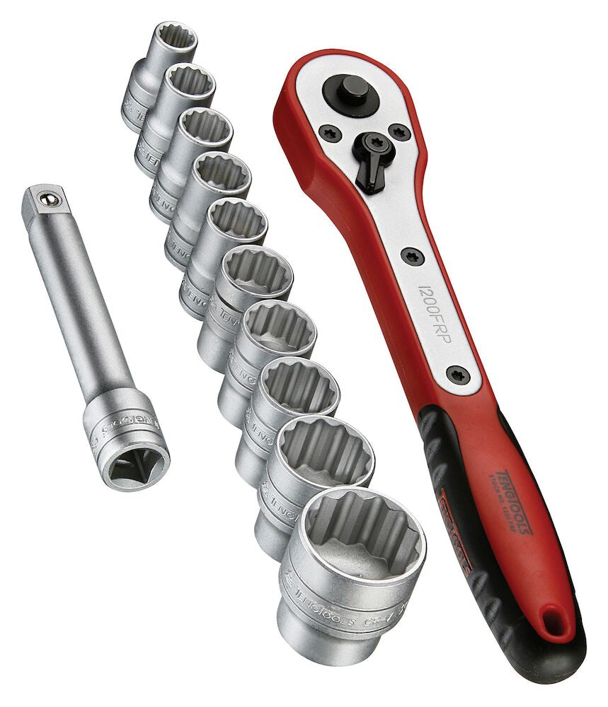 Teng Tools M1212N1 1/2" Drive 12 Piece Metric Socket Set