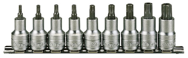 Teng Tools M1213TX 1/2" Drive TX Bit Socket Clip Rail Set 9 Pieces