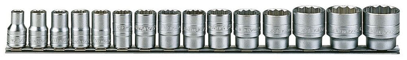 Teng Tools M1215MM 1/2" Drive Metric Socket Clip Rail Set 15 Pieces