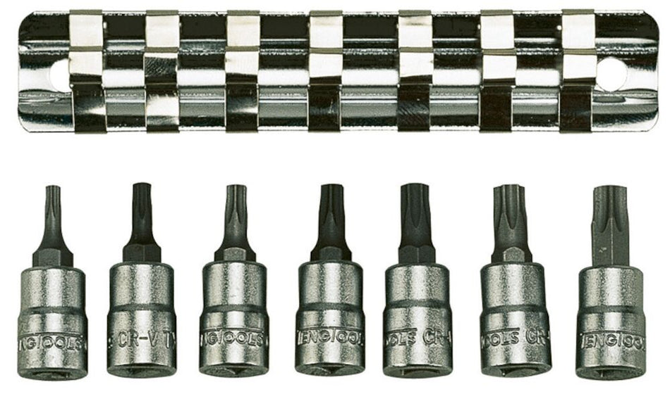 Teng Tools M1408TX 1/4" Drive TX Bit Socket Clip Rail Set 7 Pieces